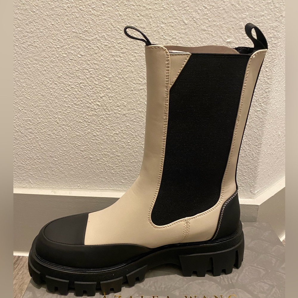AZALEA WANG  GENEVIEVE-TAUPE LUG BOOT( original box$